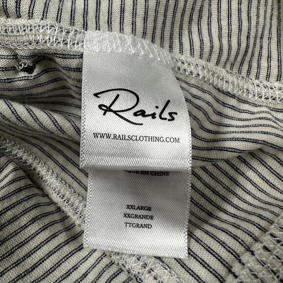 Rails Men's Weston Cream Navy Striped Hooded Long Sleeve DAMAGED Size XXL - Picture 8 of 11